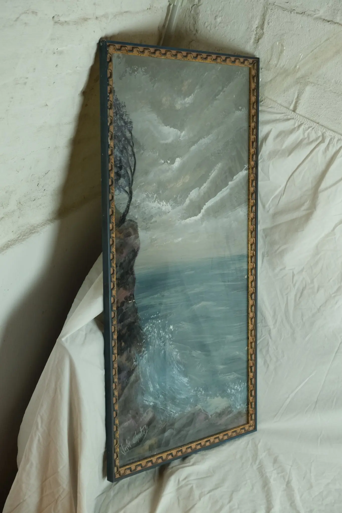 Pintura del Siglo XX de Paisaje Marítimo con Firmado, Arte y Pintura, Primera mitad del siglo XX · vista 6/8