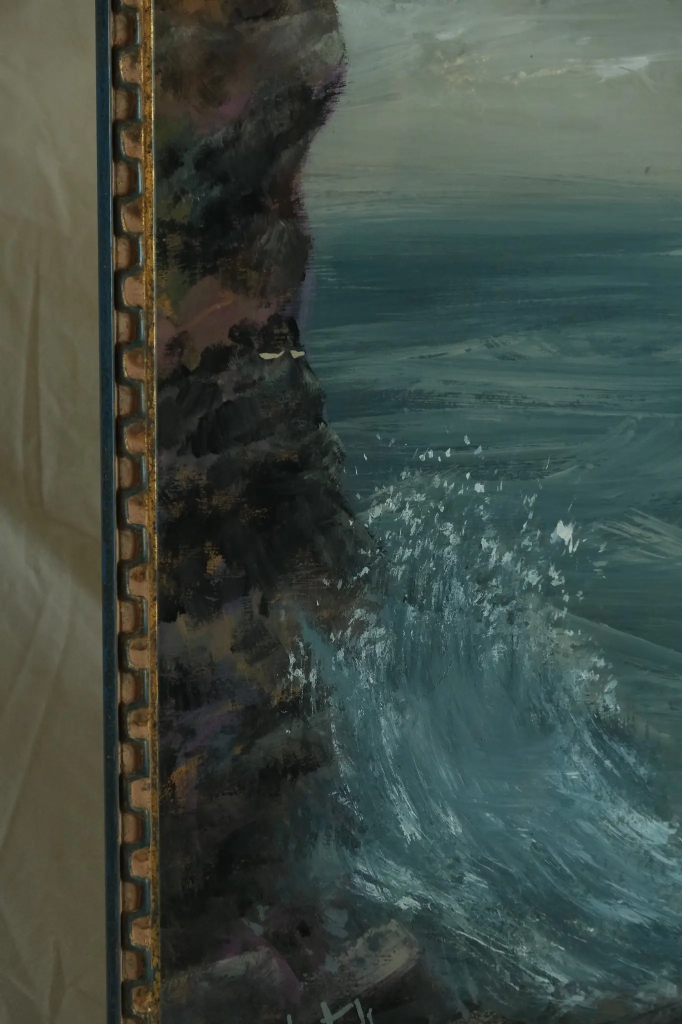 Pintura del Siglo XX de Paisaje Marítimo con Firmado, Arte y Pintura, Primera mitad del siglo XX · vista 5/8