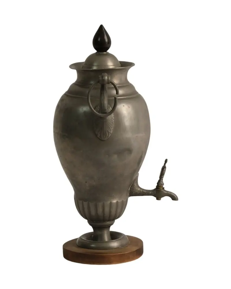 Samovar del Siglo XIX en Metal con Base de Madera, Objetos Decorativos, Siglo XIX · vista 4/7
