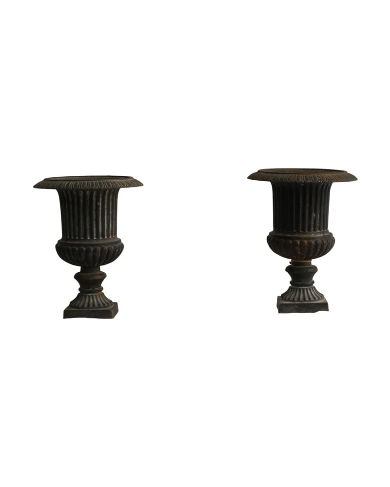 Jarrones de Hierro del Siglo XIX con Diseño Clásico, Objetos Decorativos, Siglo XIX