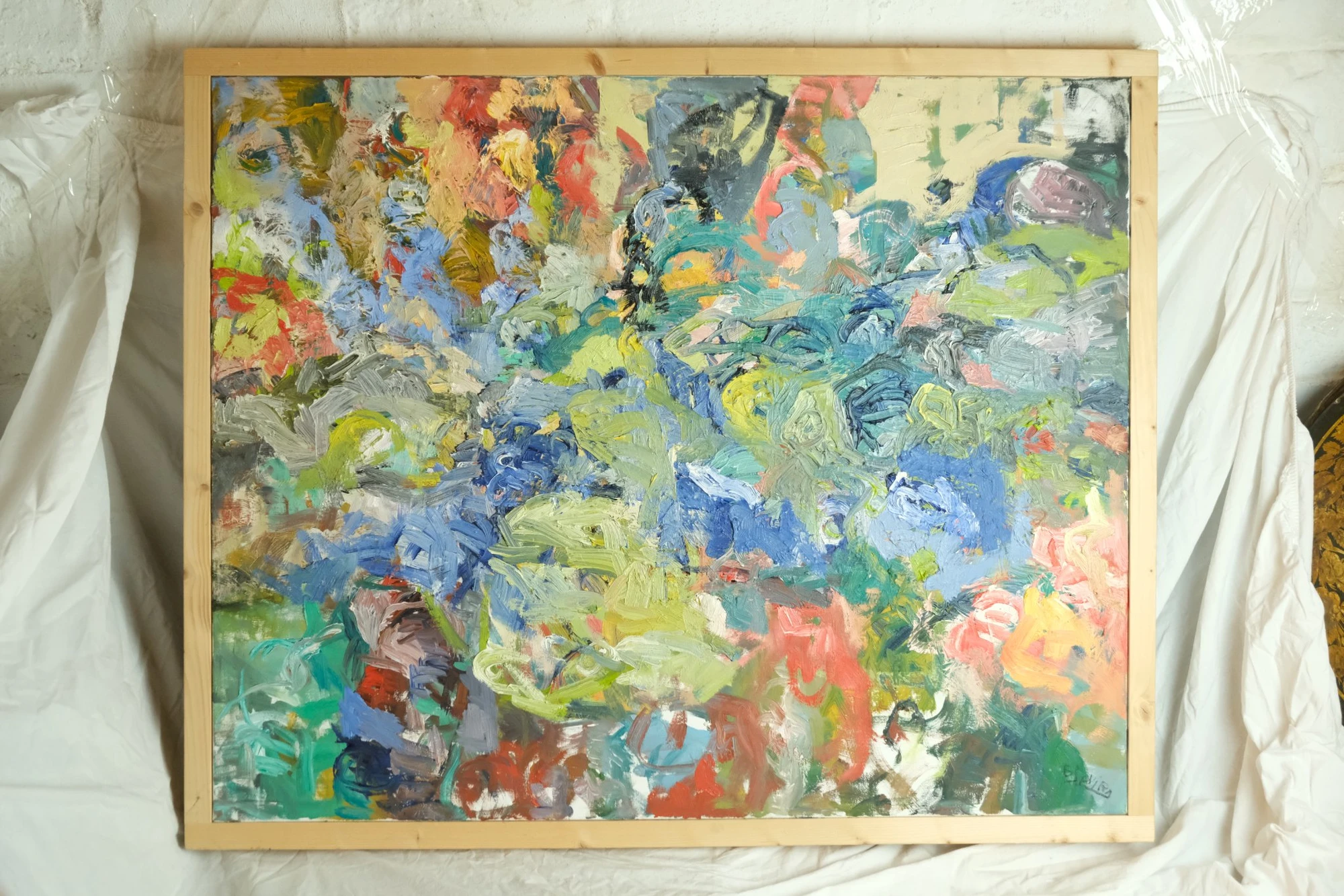 Pintura Abstracta del Siglo XX con Firma, Arte y Pintura, Primera mitad del siglo XX
