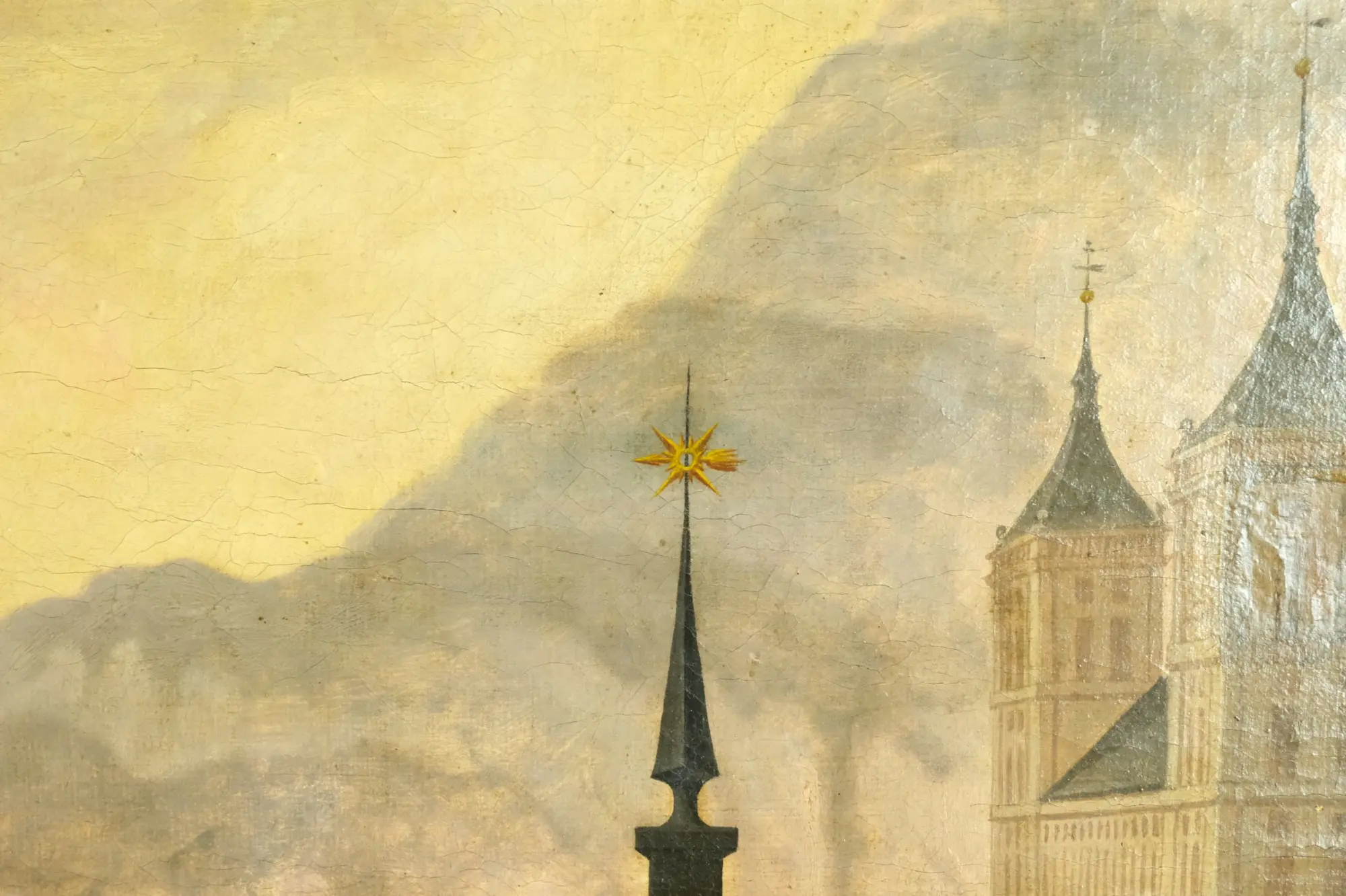 Óleo del Siglo XIX con Paisaje Arquitectónico, Arte y Pintura, Siglo XIX · vista 9/13