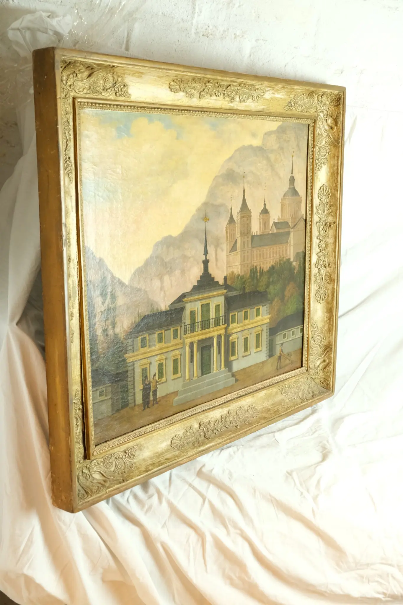 Óleo del Siglo XIX con Paisaje Arquitectónico, Arte y Pintura, Siglo XIX · vista 6/13