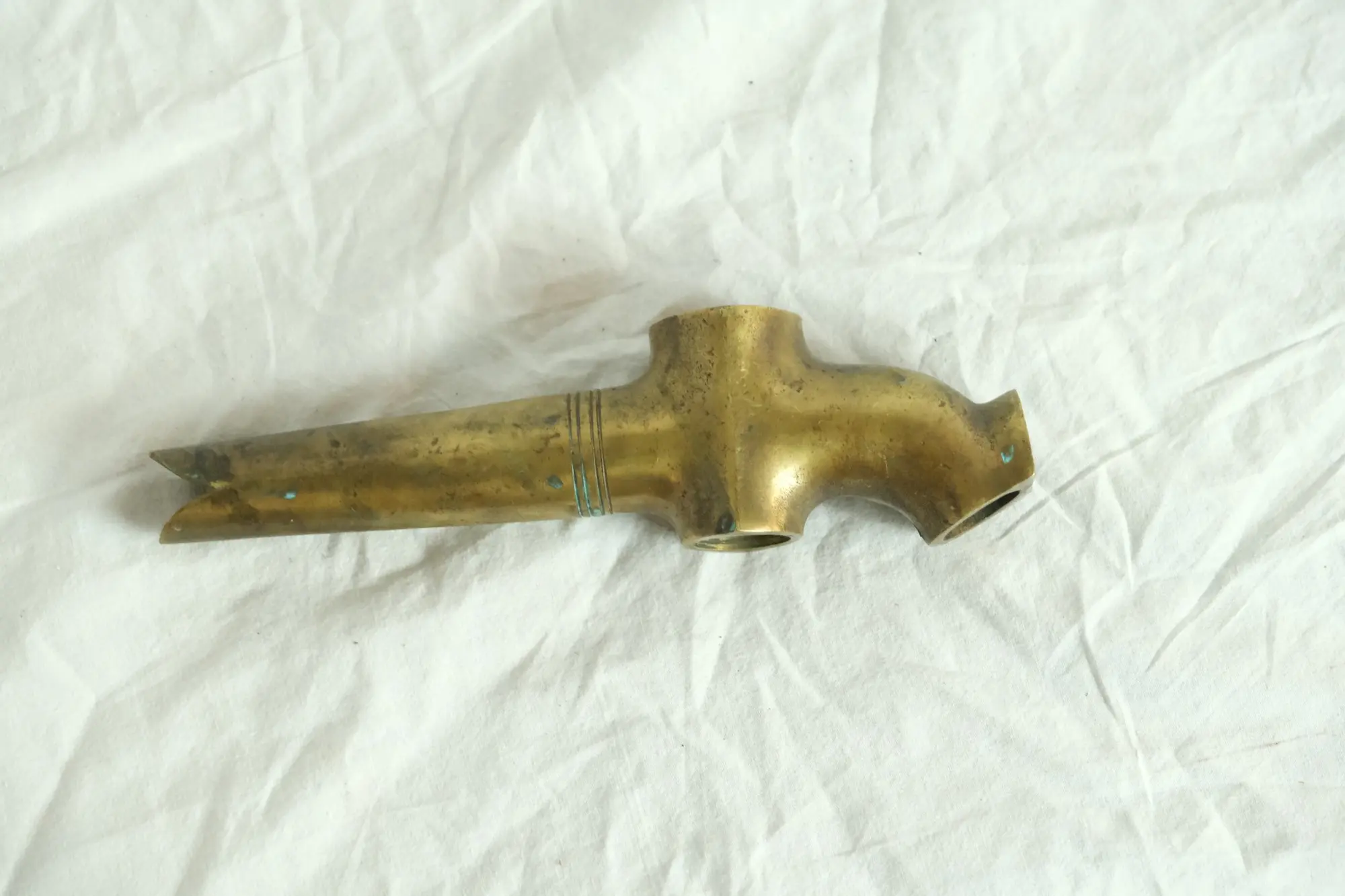 Antiguo Soplador de Bronce del Siglo XX con Doble Salida, Herrería y Metal, Primera mitad del siglo XX · vista 4/6