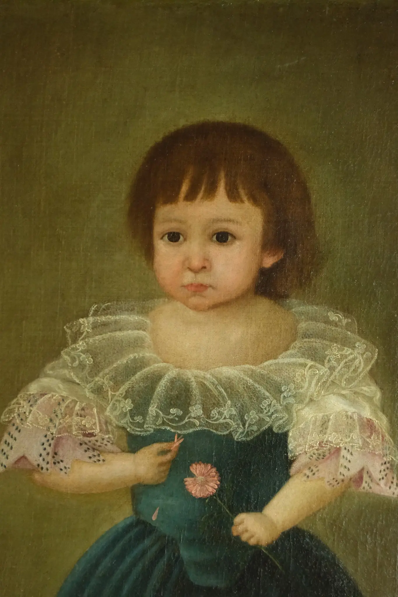 Retrato de Niña del Siglo XIX con Vestido Verde, Arte y Pintura, Siglo XIX · vista 2/11