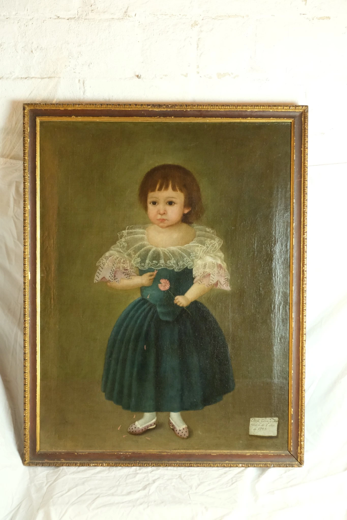Retrato de Niña del Siglo XIX con Vestido Verde, Arte y Pintura, Siglo XIX