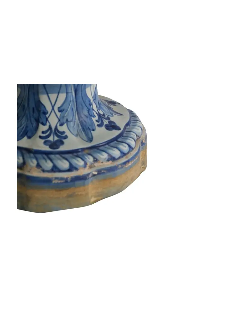 Jarrón de Cerámica del Siglo XIX con Motivos en Azul, Objetos Decorativos, Siglo XIX · vista 6/12