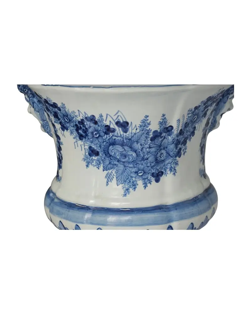 Jarrón de Cerámica del Siglo XIX con Motivos en Azul, Objetos Decorativos, Siglo XIX · vista 10/12