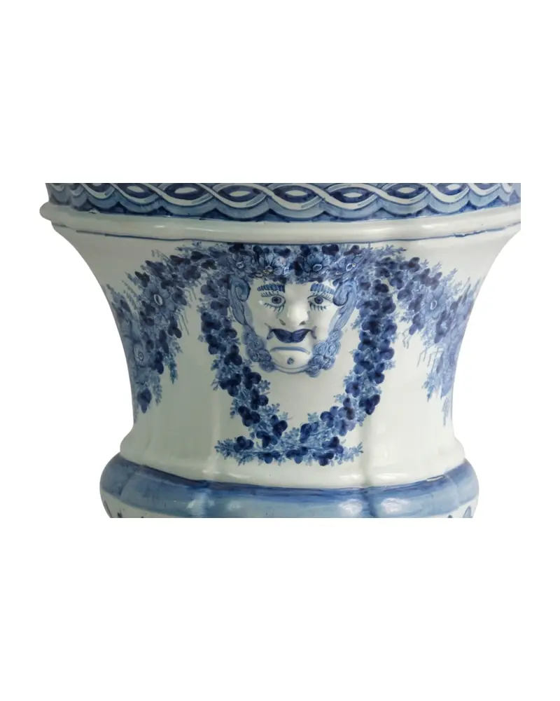 Jarrón de Cerámica del Siglo XIX con Motivos en Azul, Objetos Decorativos, Siglo XIX · vista 2/12