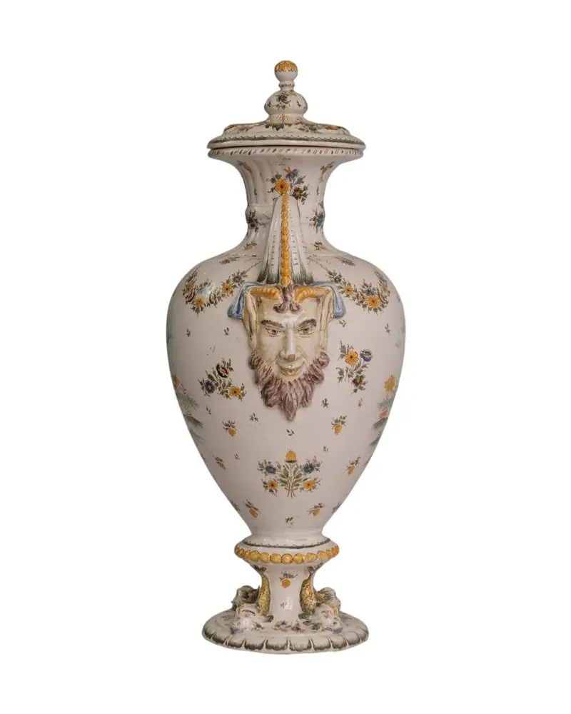 Jarrón del Siglo XVIII con Asas y Decoración Floral, Objetos Decorativos, Siglo XVIII · vista 7/7