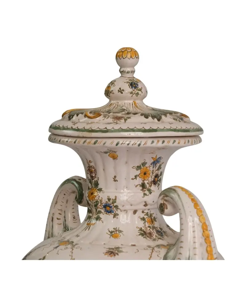 Jarrón del Siglo XVIII con Asas y Decoración Floral, Objetos Decorativos, Siglo XVIII · vista 6/7