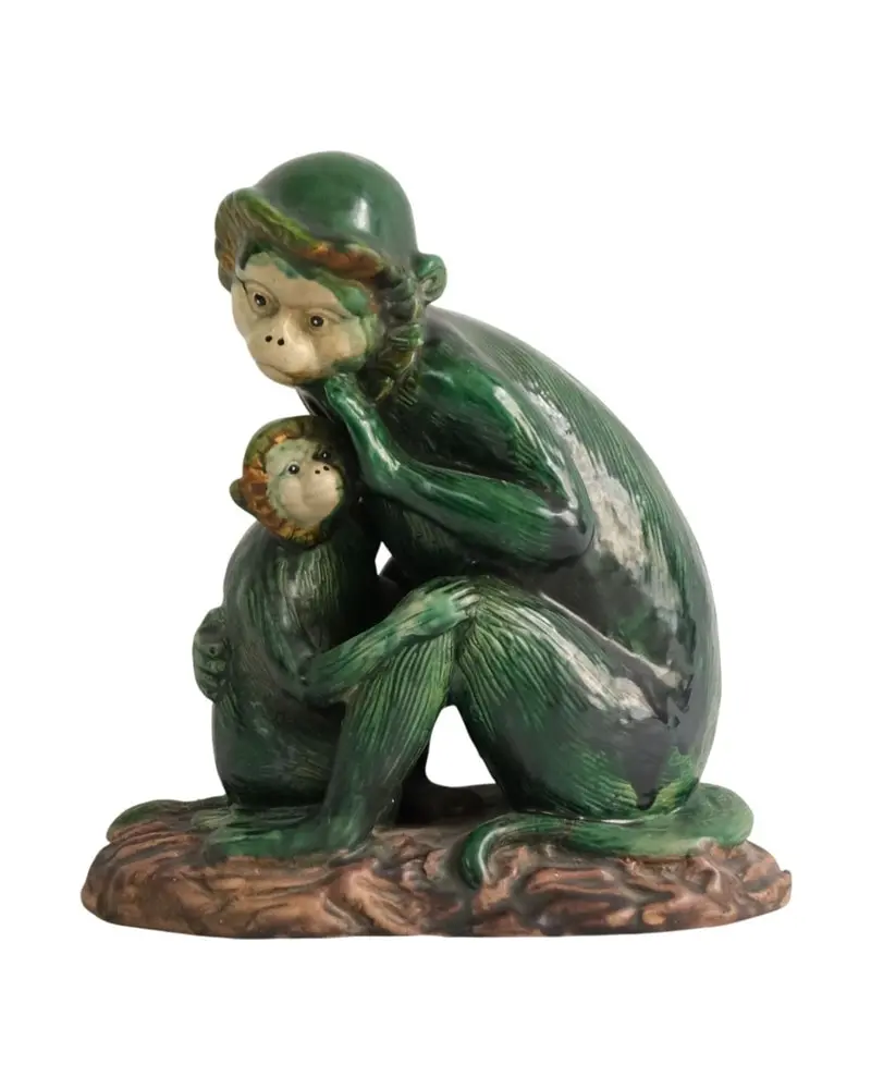 Escultura de Monos del Siglo XX en Cerámica, Objetos Decorativos, Primera mitad del siglo XX