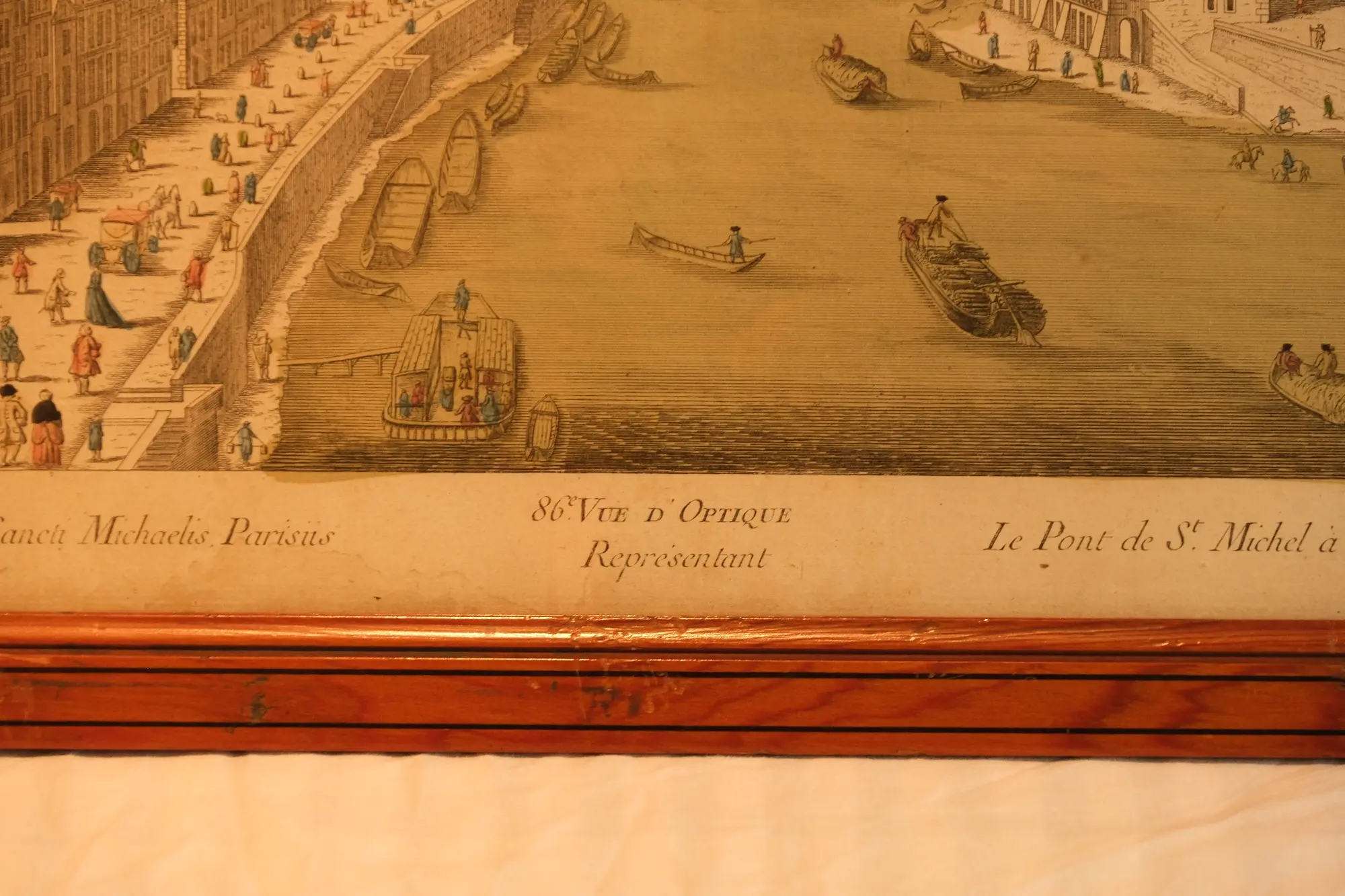 Grabado del Siglo XIX de París con Marco de Madera, Objetos Decorativos, Siglo XIX · vista 6/8