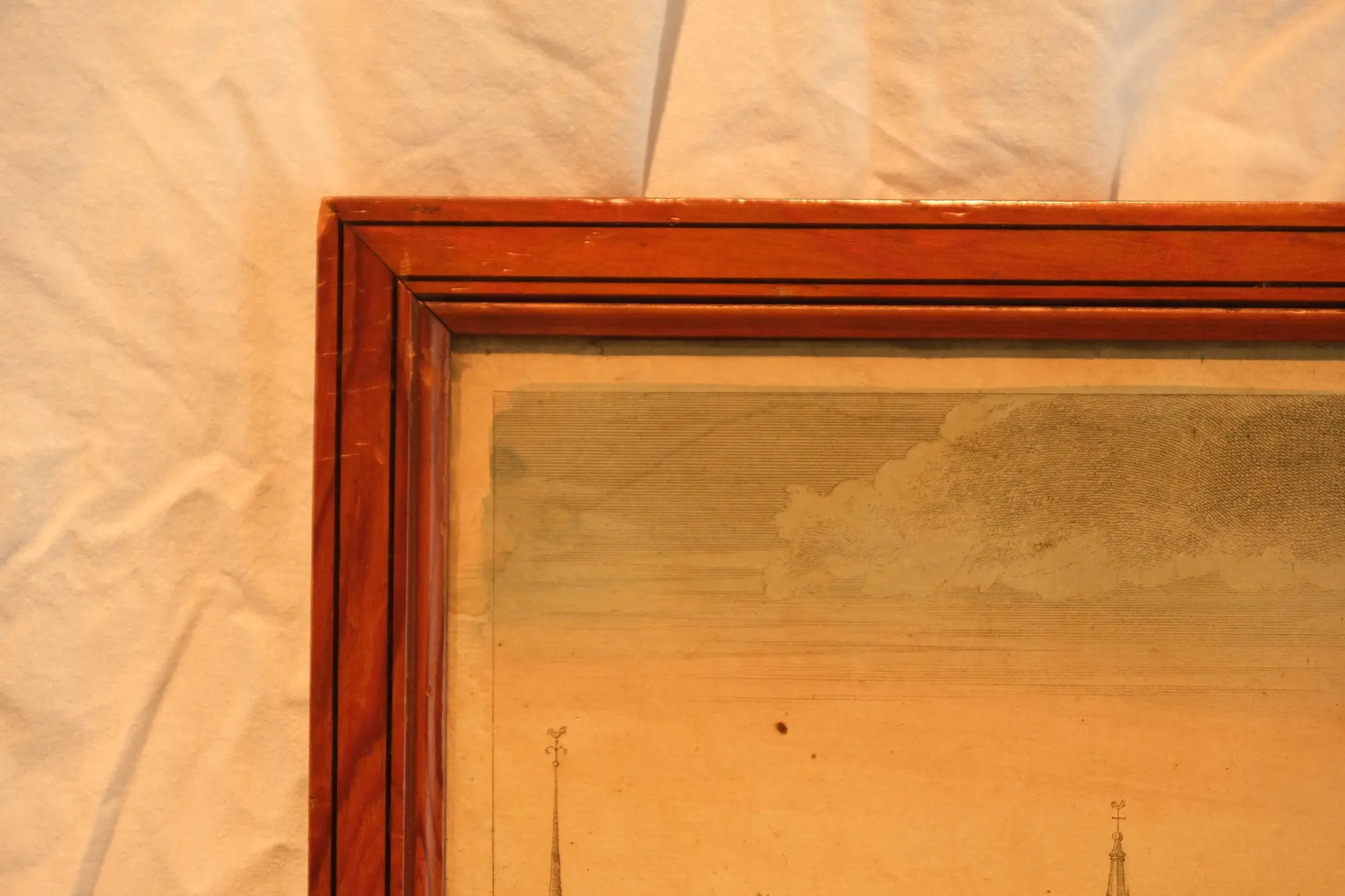 Grabado del Siglo XIX de París con Marco de Madera, Objetos Decorativos, Siglo XIX · vista 4/8