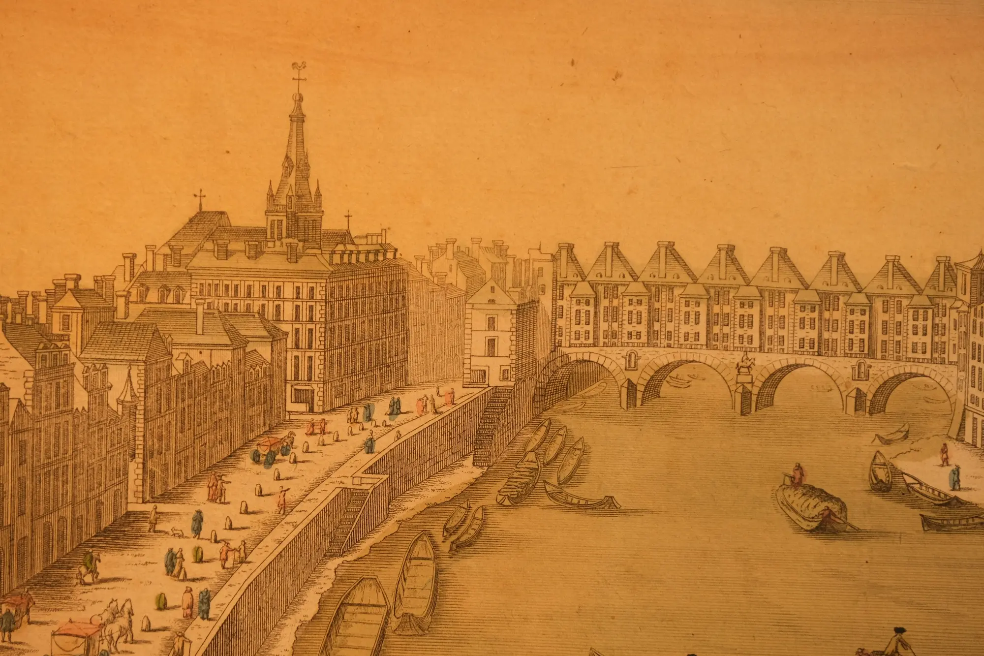 Grabado del Siglo XIX de París con Marco de Madera, Objetos Decorativos, Siglo XIX · vista 3/8