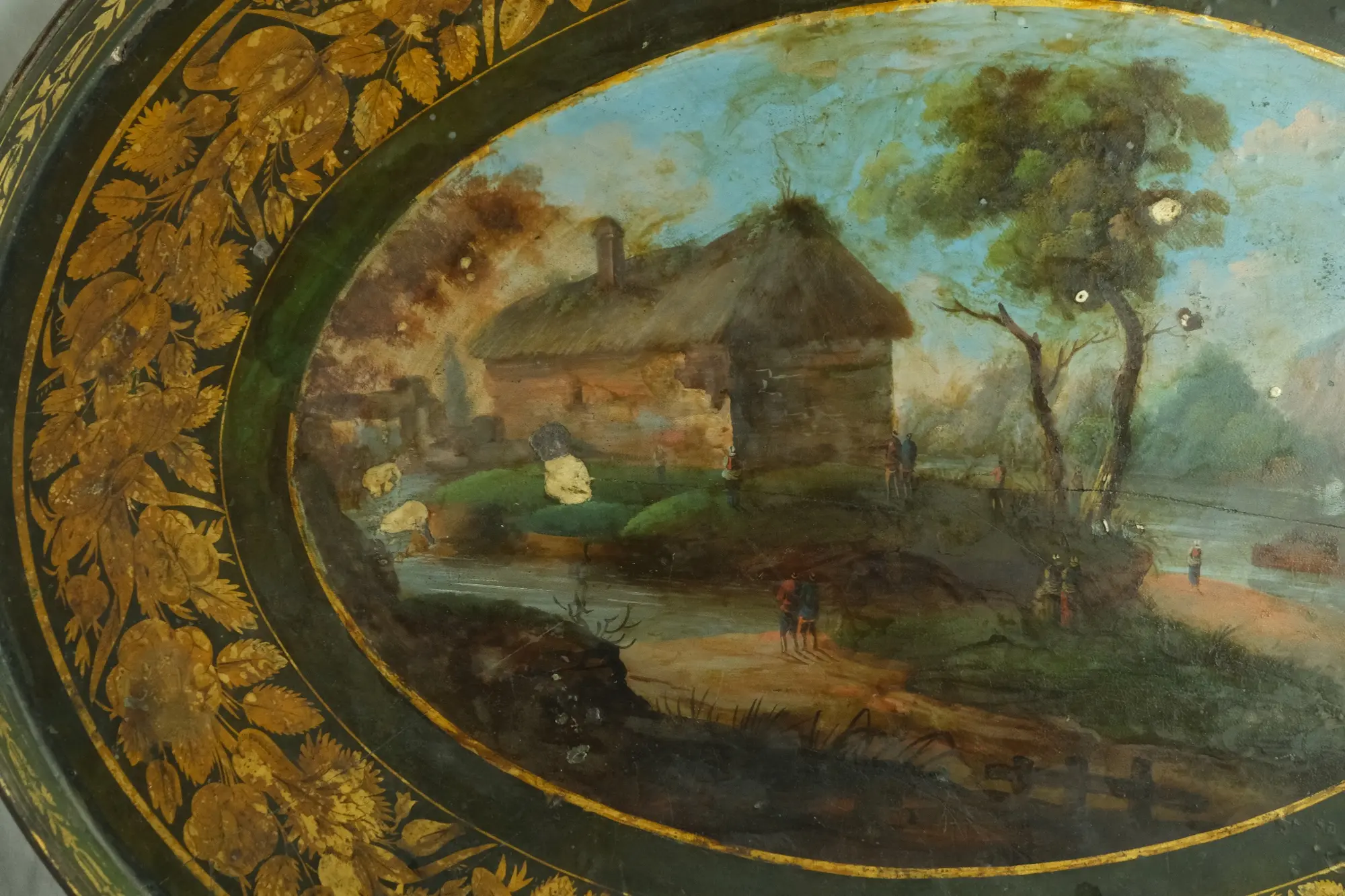 Bandeja Pintada del Siglo XIX con Motivos Florales, Objetos Decorativos, Siglo XIX · vista 2/9