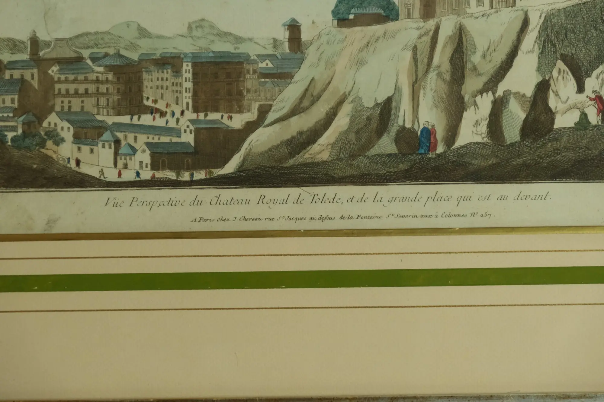 Grabado del Siglo XVIII de Toledo con Vista del Castillo Real, Arte y Pintura, Siglo XVIII · vista 3/6