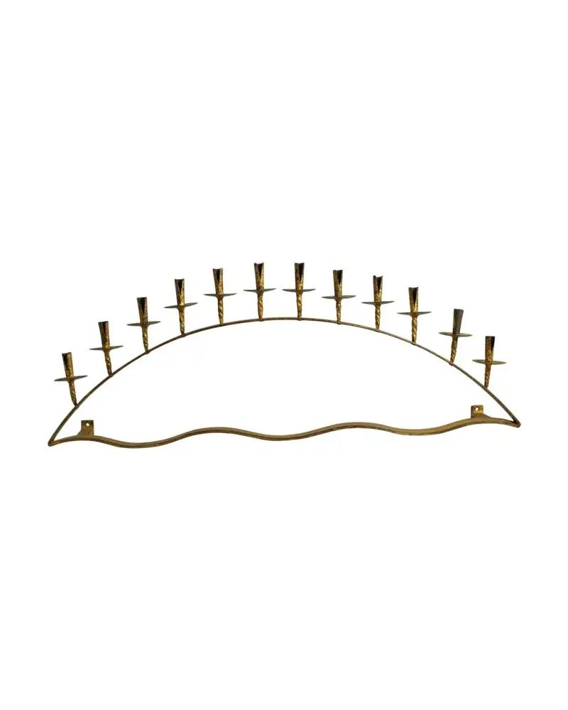 Candelabro de Hierro del Siglo XX con 12 Portavelas