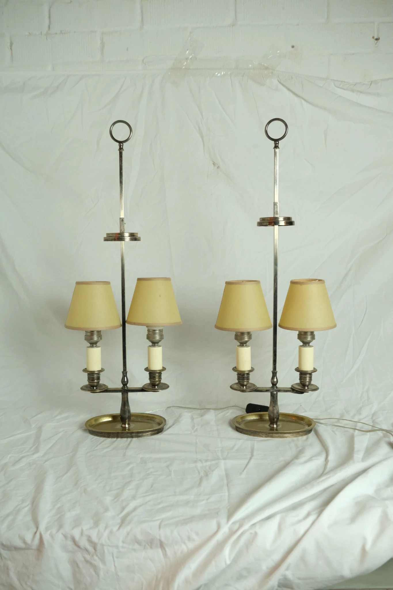 Lámparas de Mesa del Siglo XX en Metal Plateado, Iluminación, Primera mitad del siglo XX