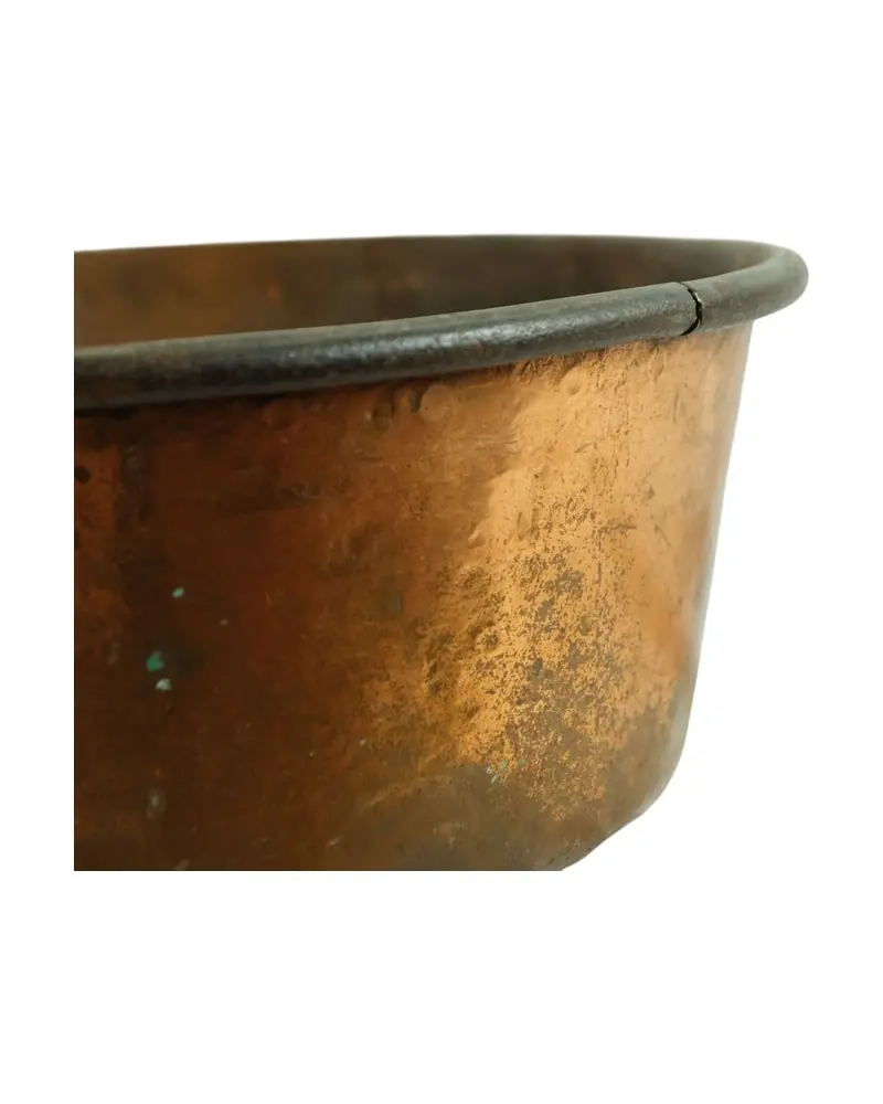 Cuenco de Cobre del Siglo XIX con Bordes de Hierro, Objetos Decorativos, Siglo XIX · vista 3/6