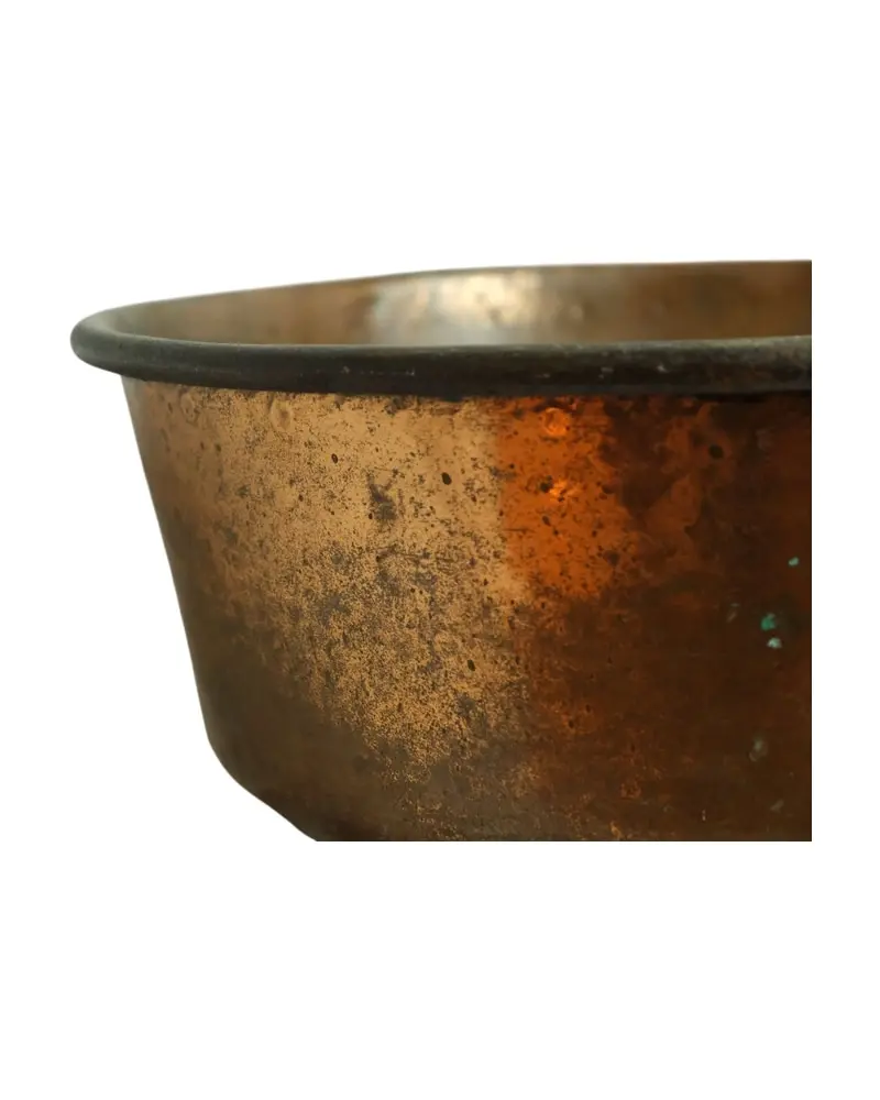 Cuenco de Cobre del Siglo XIX con Bordes de Hierro, Objetos Decorativos, Siglo XIX · vista 4/6