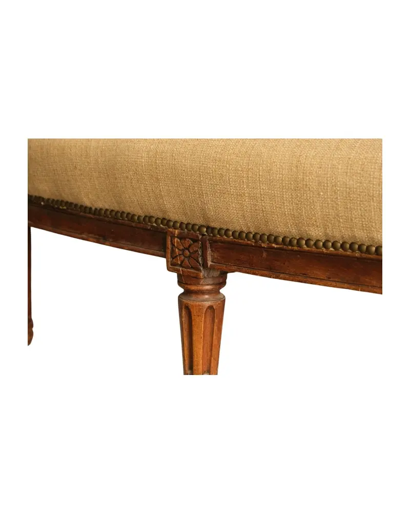 Sofá del Siglo XIX en Madera con Tapicería a Rayas, Sillas y Asientos, Siglo XIX · vista 6/14