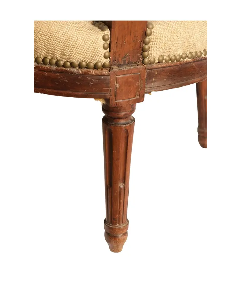 Sofá del Siglo XIX en Madera con Tapicería a Rayas, Sillas y Asientos, Siglo XIX · vista 12/14