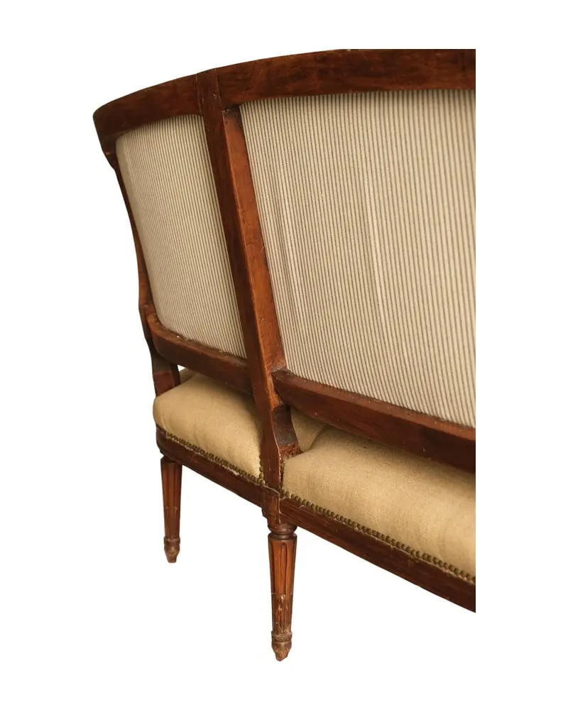 Sofá del Siglo XIX en Madera con Tapicería a Rayas, Sillas y Asientos, Siglo XIX · vista 13/14