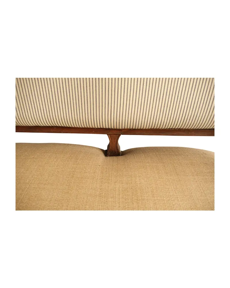 Sofá del Siglo XIX en Madera con Tapicería a Rayas, Sillas y Asientos, Siglo XIX · vista 9/14