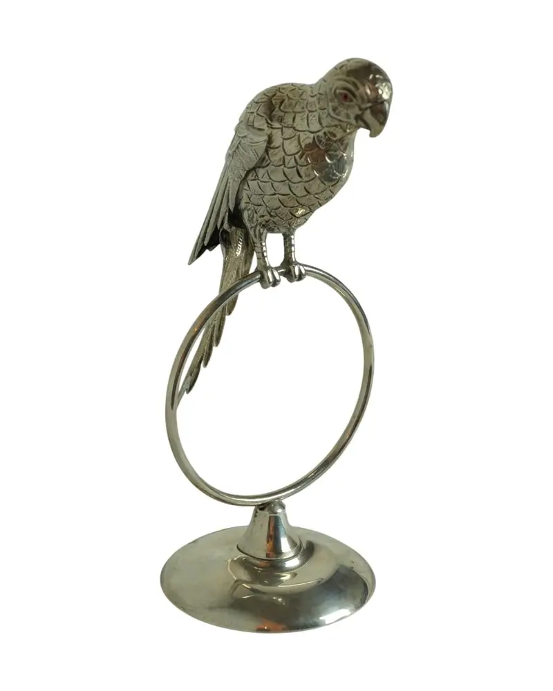 Porta Tarjetas del Siglo XX en Plata con Figura de Loro, Objetos Decorativos, Primera mitad del siglo XX · vista 2/8