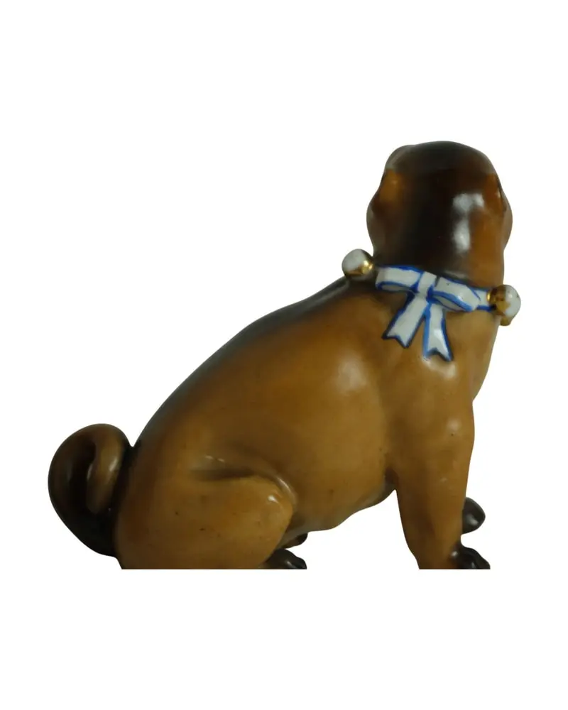 Pareja de Perros Pug del Siglo XIX en Porcelana, Objetos Decorativos, Siglo XIX · vista 5/7
