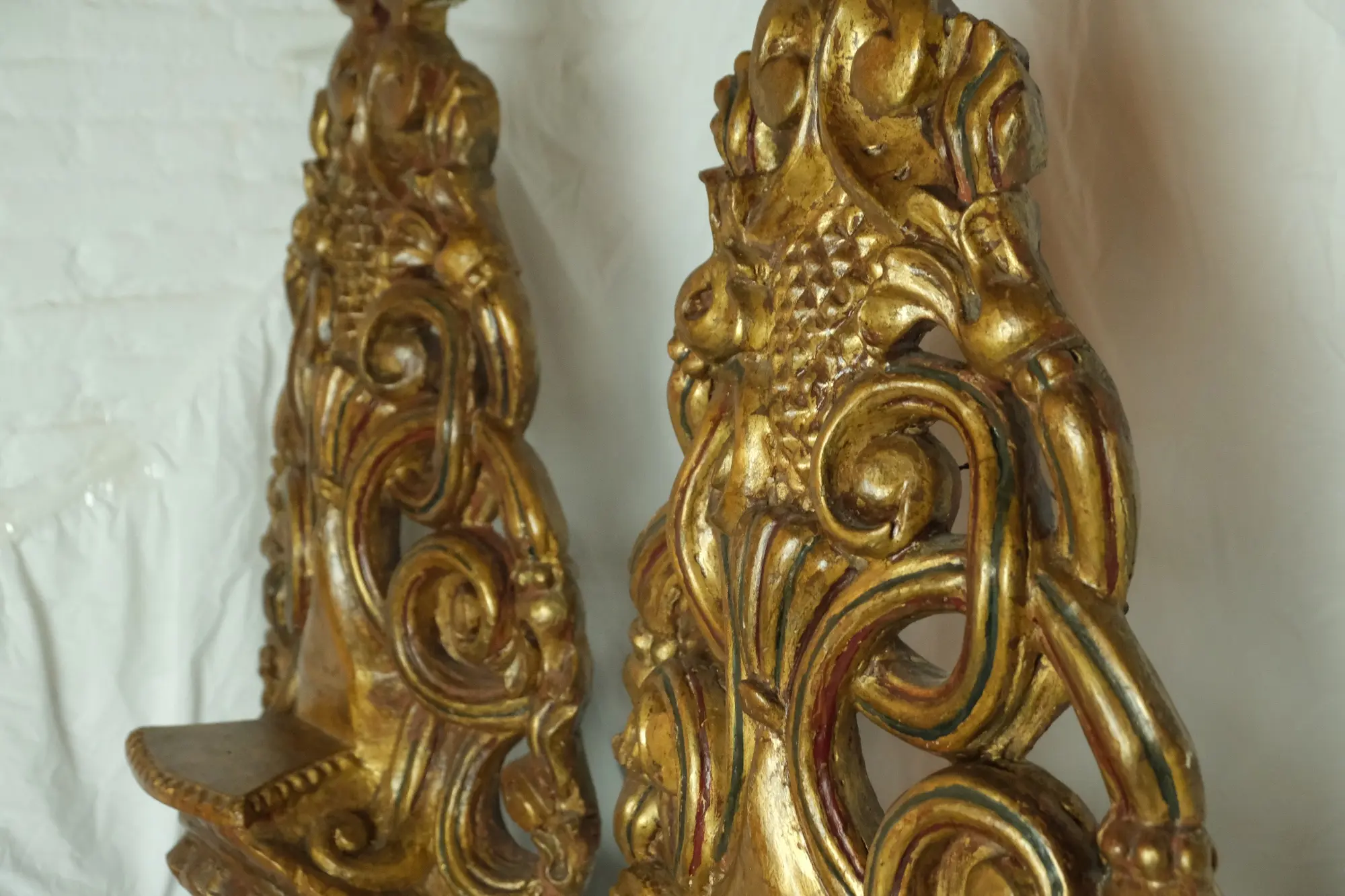 Pareja de Soportes de Libro del Siglo XVIII en Madera Dorada, Objetos Decorativos, Siglo XVIII · vista 5/18