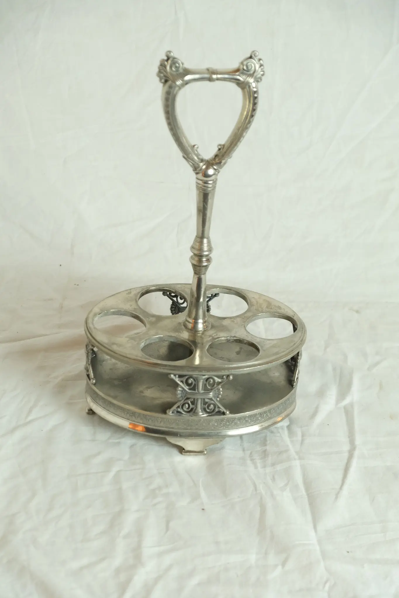 Soporte para Botellas del Siglo XIX en Metal, Objetos Decorativos, Siglo XIX