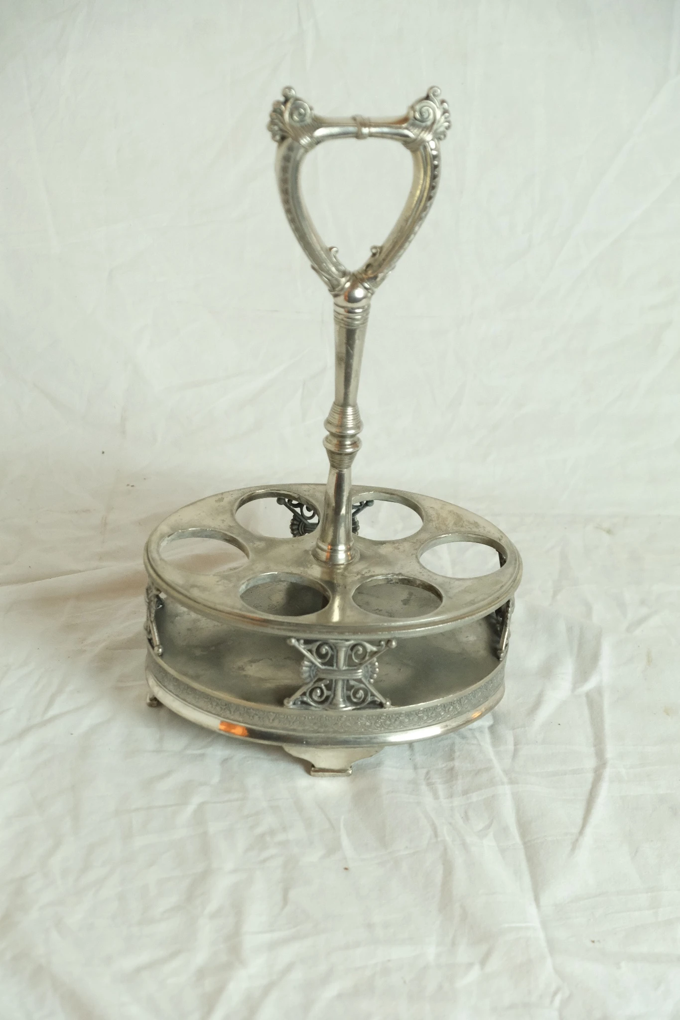 Soporte para Botellas del Siglo XIX en Metal, Objetos Decorativos, Siglo XIX