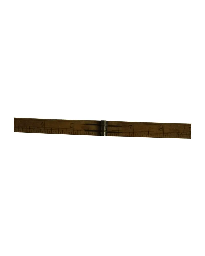 Regla de Medir del Siglo XIX en Madera con Bisagra de Latón, Objetos Decorativos, Siglo XIX · vista 4/7