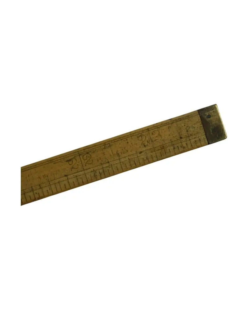 Regla de Medir del Siglo XIX en Madera con Bisagra de Latón, Objetos Decorativos, Siglo XIX · vista 6/7