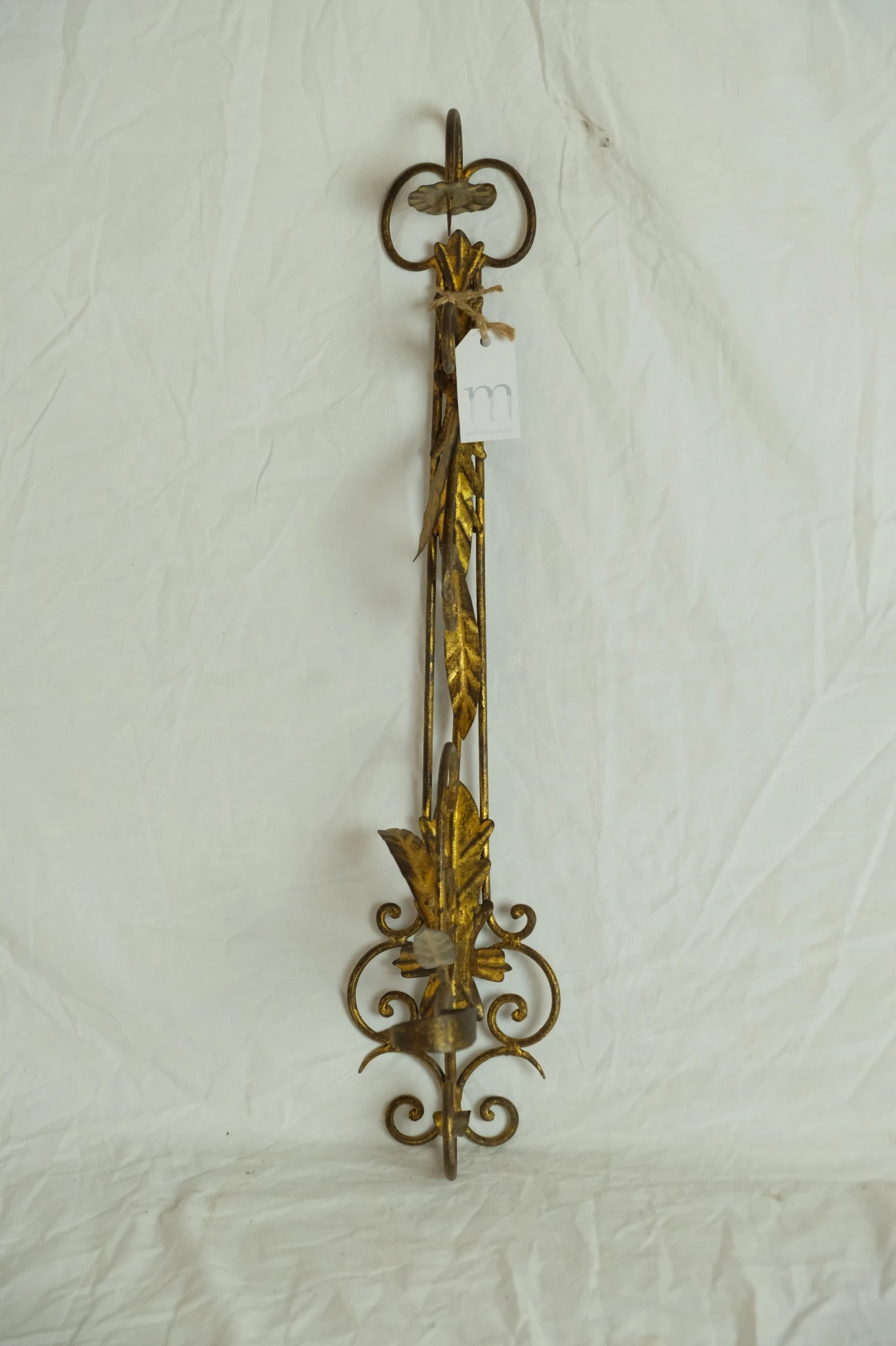 Candelabro de Hierro Forjado del Siglo XX con Detalles Dorados, Iluminación, Primera mitad del siglo XX