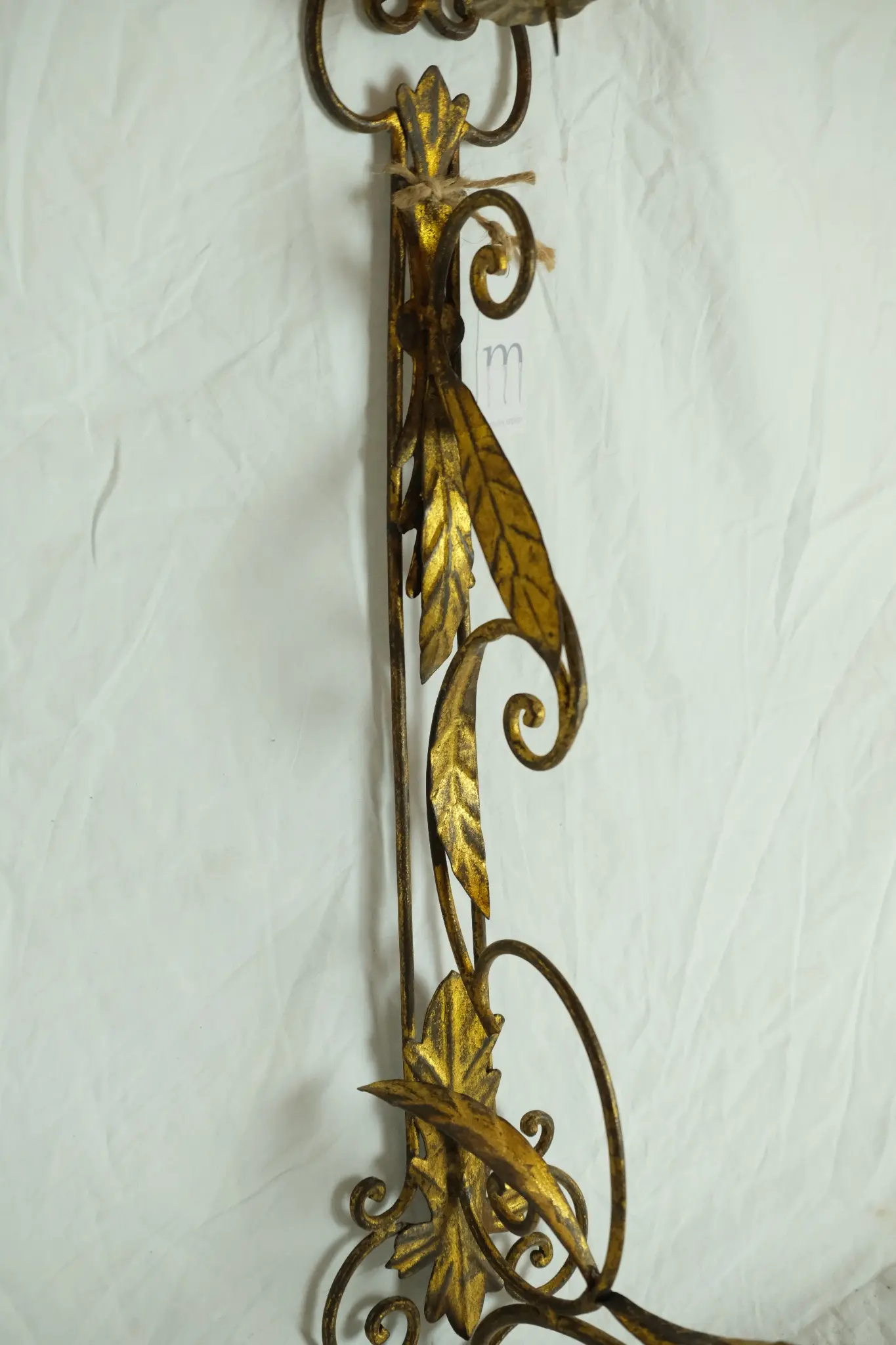 Candelabro de Hierro Forjado del Siglo XX con Detalles Dorados, Iluminación, Primera mitad del siglo XX · vista 4/6