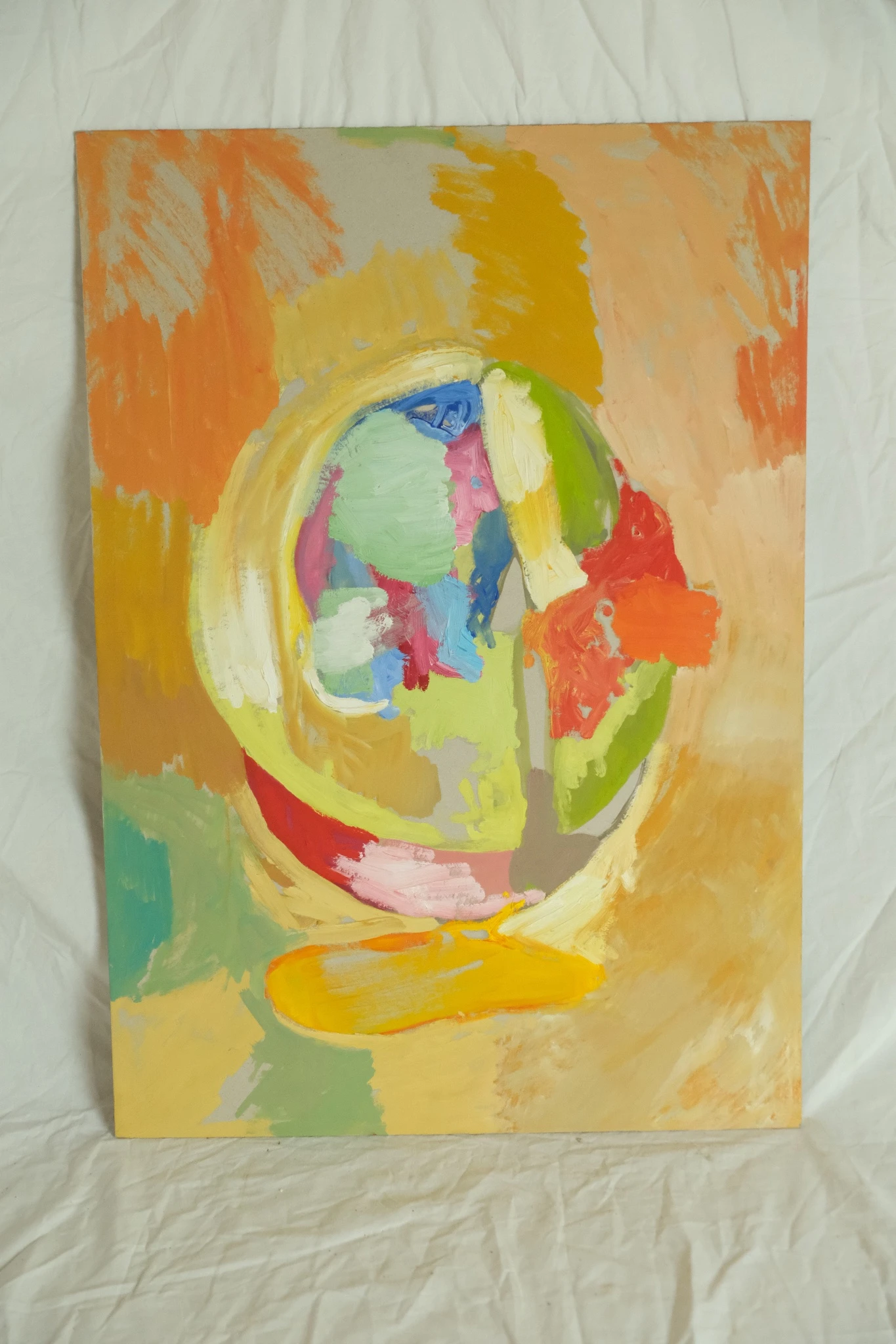 Pintura Abstracta del Siglo XX con Globo Terráqueo, Arte y Pintura, Primera mitad del siglo XX