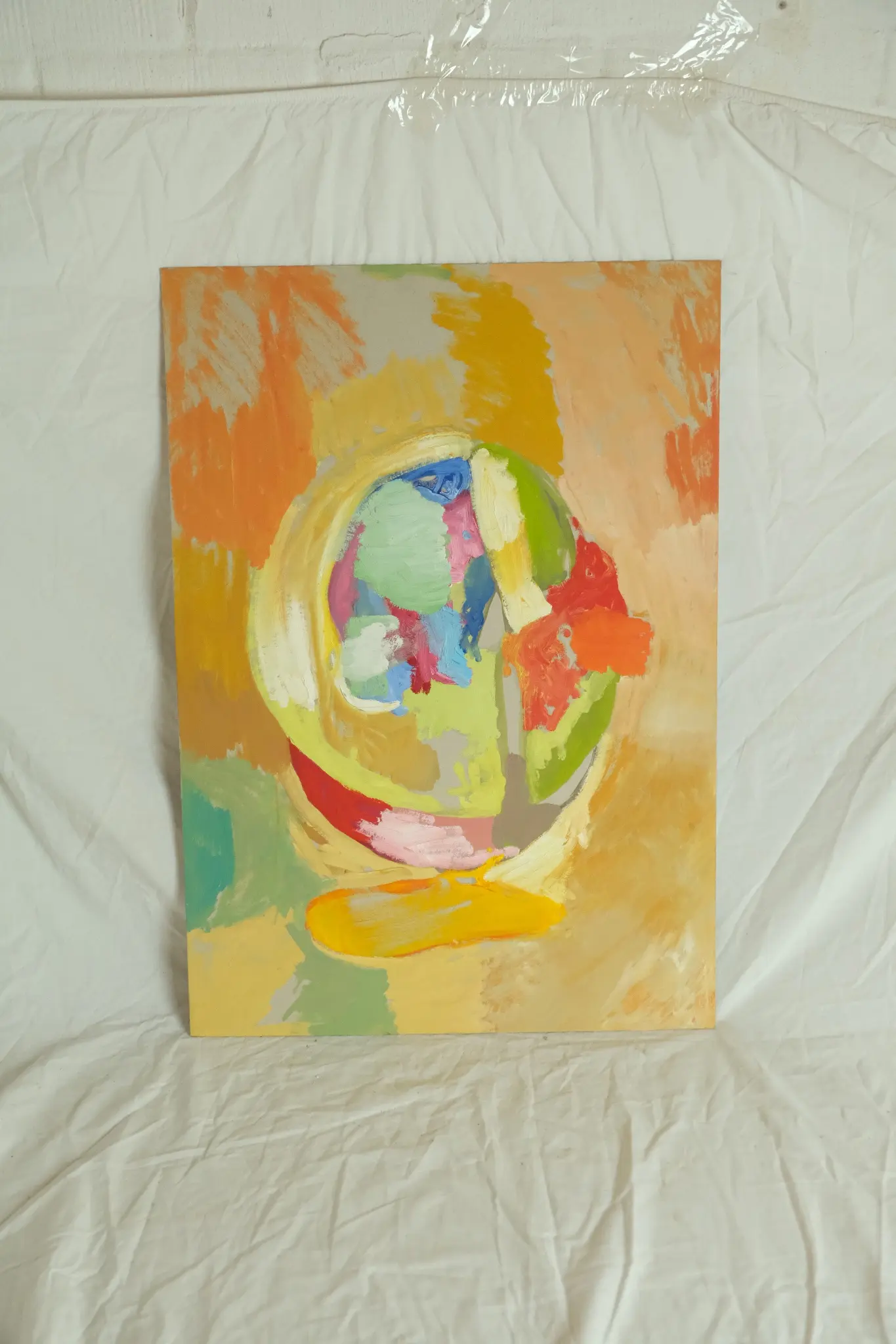 Pintura Abstracta del Siglo XX con Globo Terráqueo, Arte y Pintura, Primera mitad del siglo XX · vista 2/6