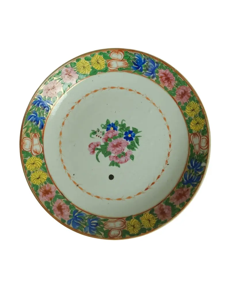 Platos de Cerámica del Siglo XIX con Decoración Floral, Objetos Decorativos, Siglo XIX · vista 3/6