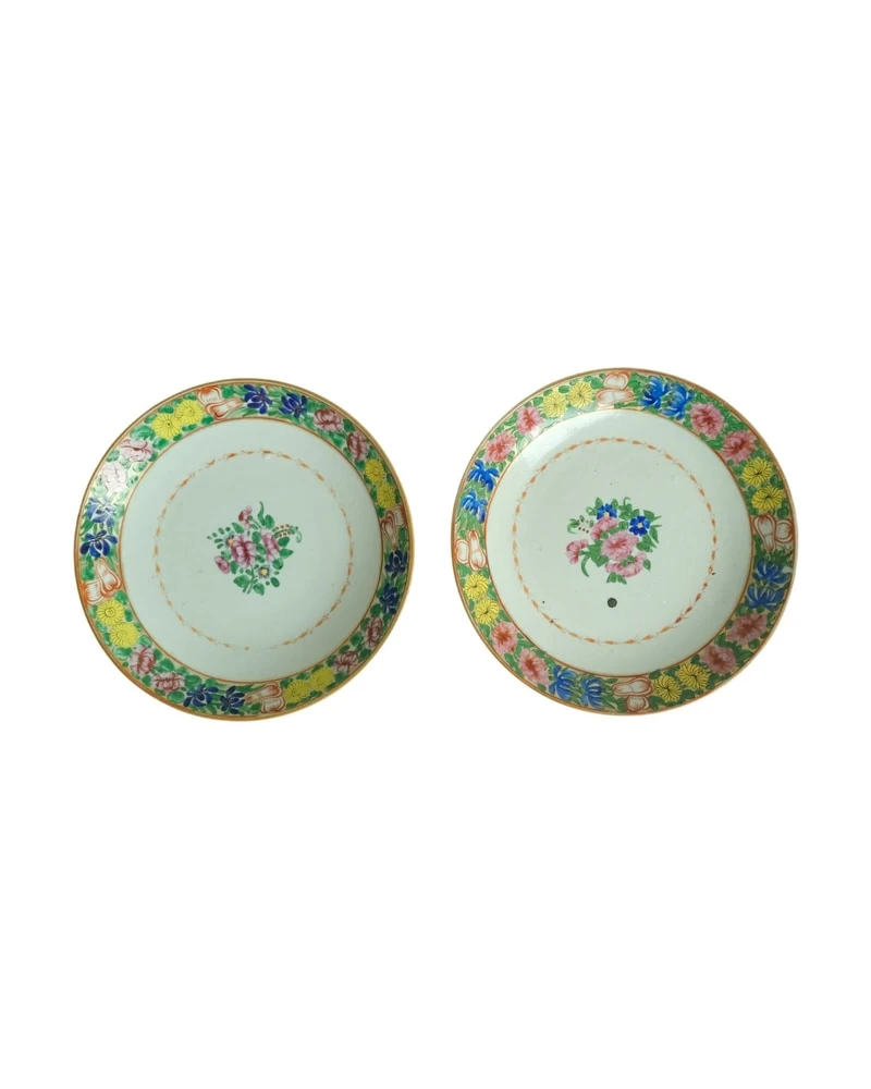 Platos de Cerámica del Siglo XIX con Decoración Floral, Objetos Decorativos, Siglo XIX