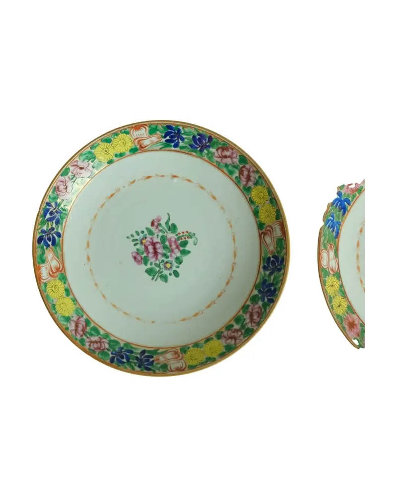 Platos de Cerámica del Siglo XIX con Decoración Floral, Objetos Decorativos, Siglo XIX · vista 2/6