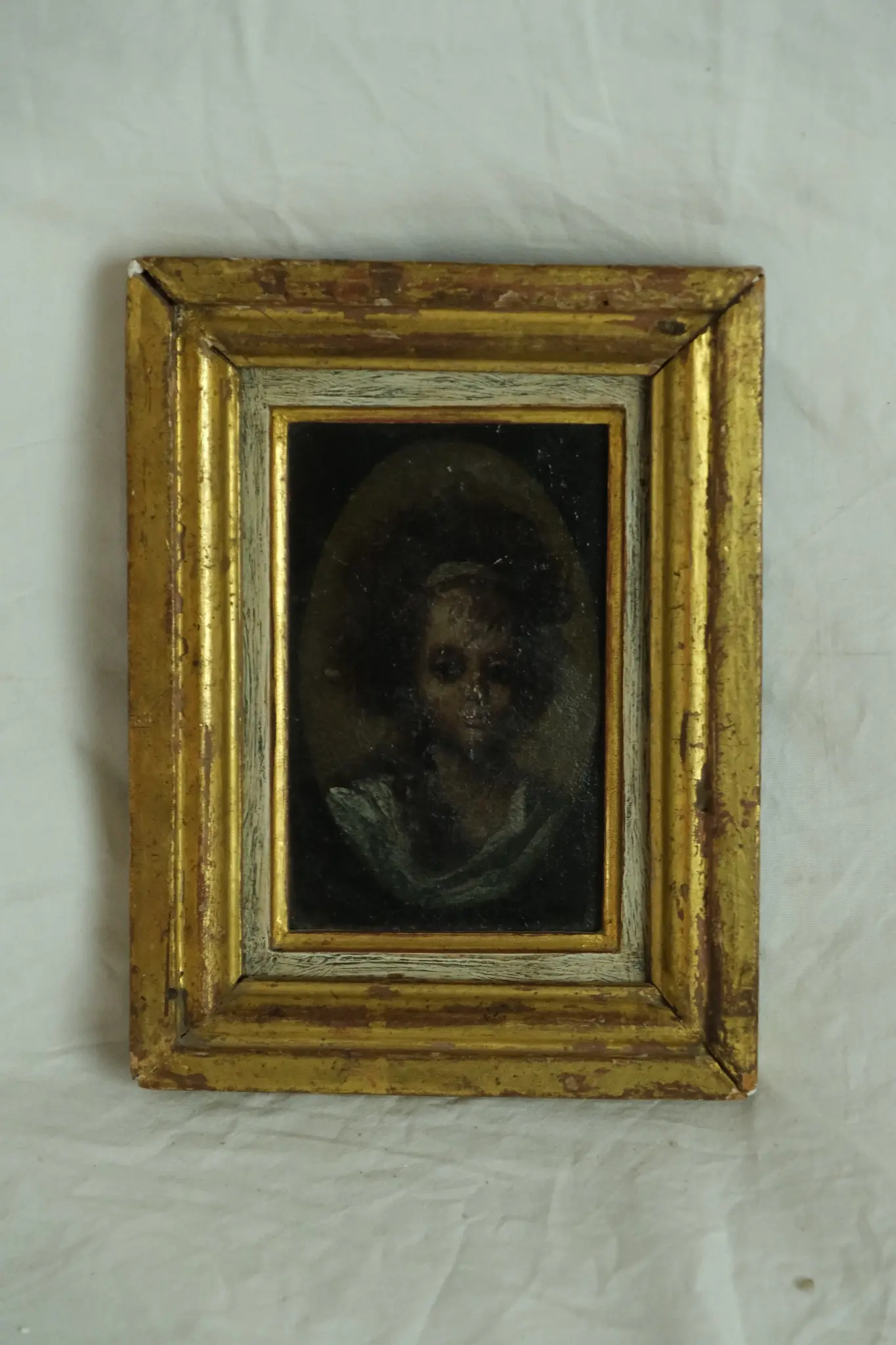 Retrato del Siglo XIX en Marco Dorado, Arte y Pintura, Siglo XIX