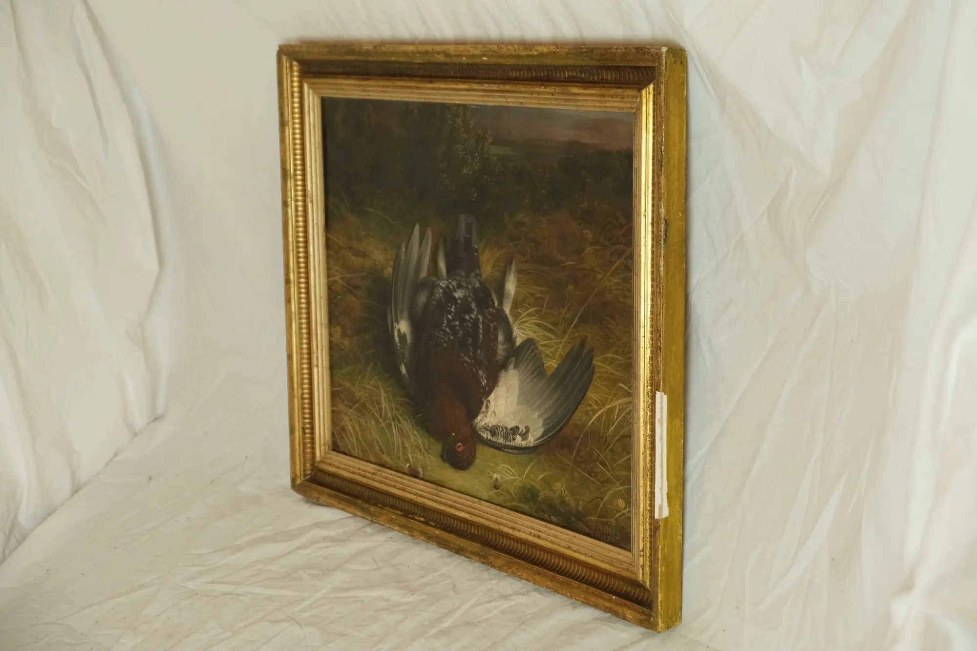 Pintura del Siglo XIX de Pájaro en Paisaje Natural, Arte y Pintura, Siglo XIX · vista 2/9