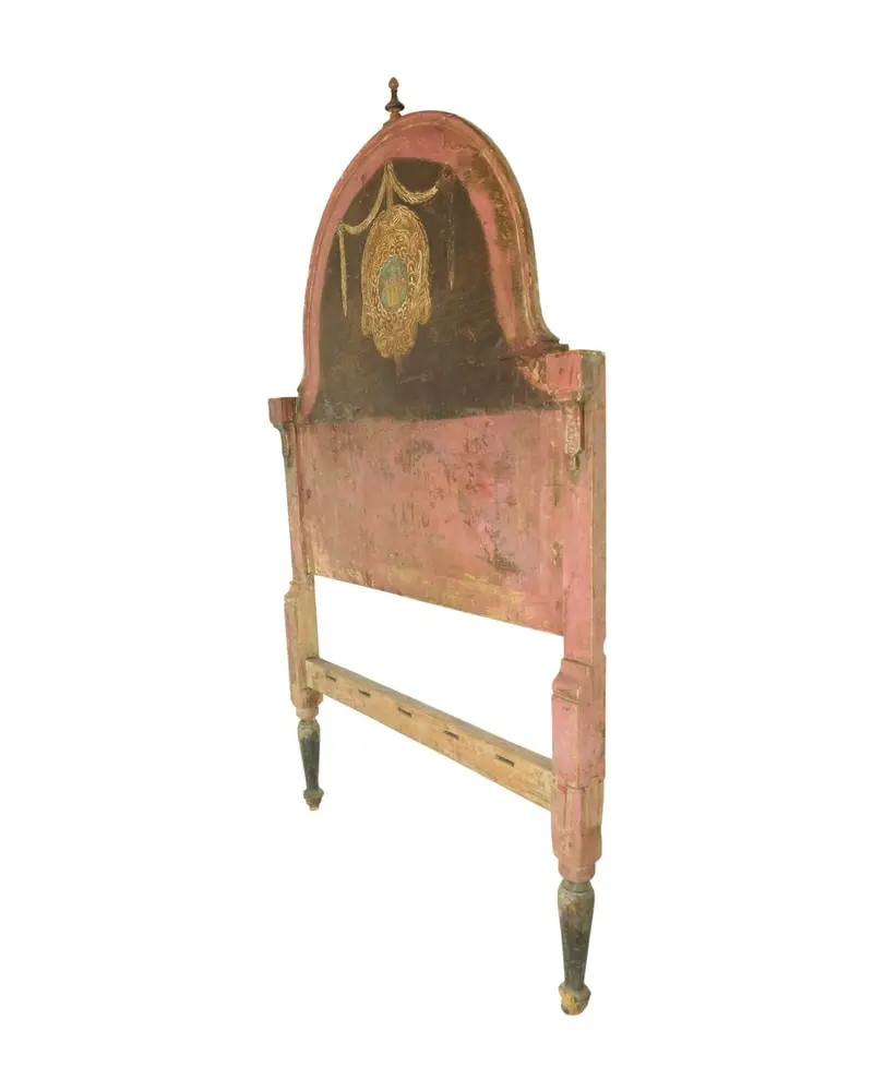 Cabecero de Cama del Siglo XIX con Decoración Pintada, Camas, Siglo XIX · vista 5/17