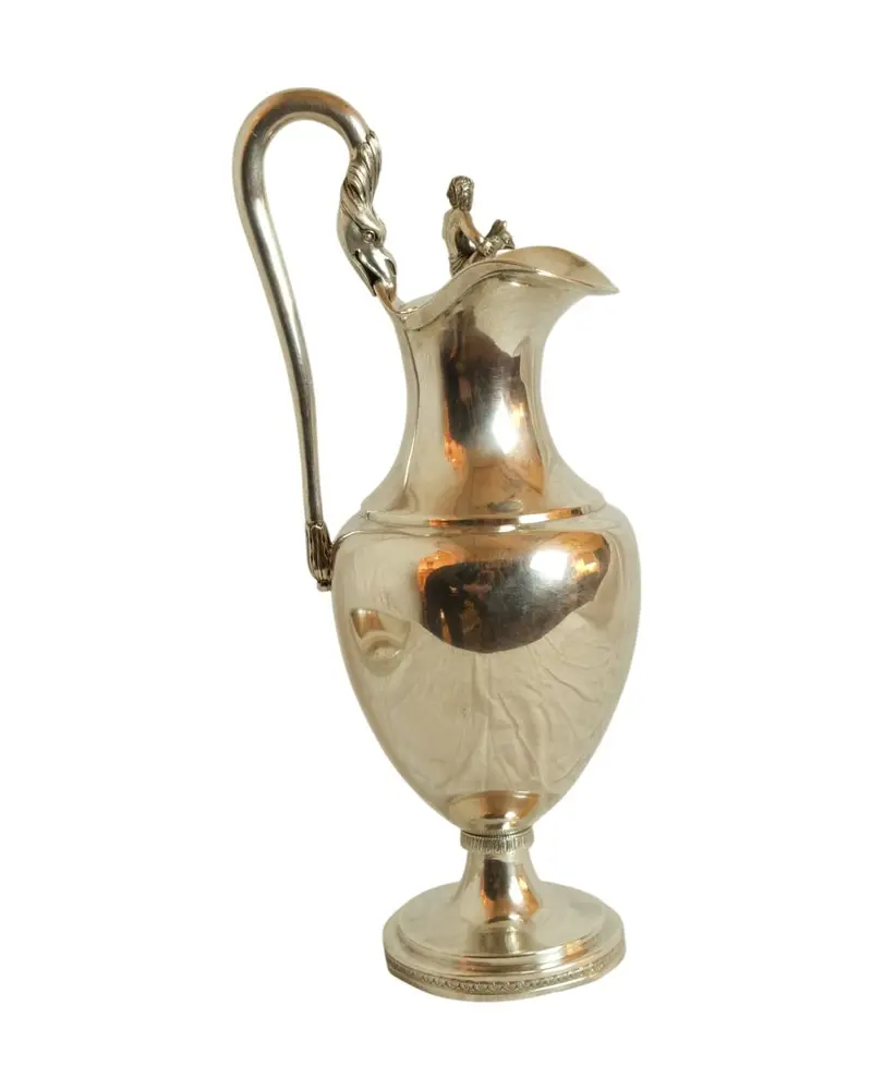 Jarra de Plata del Siglo XIX con Bandeja Ovalada, Objetos Decorativos, Siglo XIX · vista 8/9