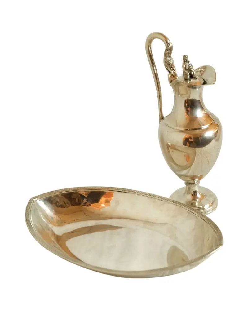 Jarra de Plata del Siglo XIX con Bandeja Ovalada, Objetos Decorativos, Siglo XIX · vista 5/9