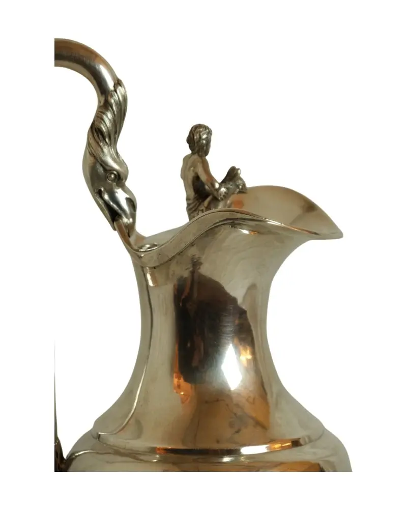 Jarra de Plata del Siglo XIX con Bandeja Ovalada, Objetos Decorativos, Siglo XIX · vista 9/9