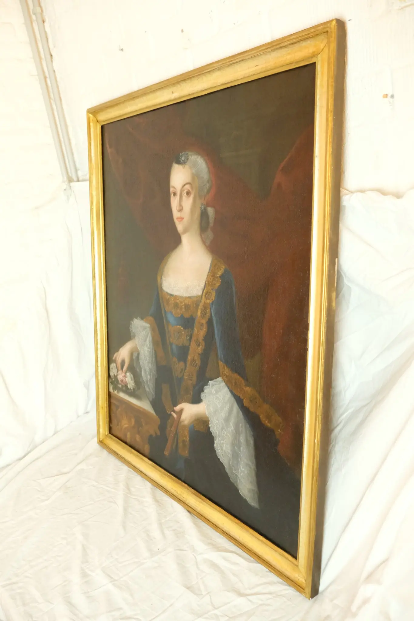 Retrato del Siglo XVIII de Mujer con Flores, Arte y Pintura, Siglo XVIII · vista 7/9